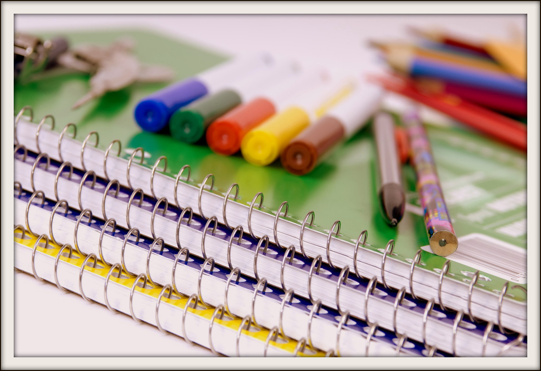 Spiral Notebooks, Markers, and Pencils